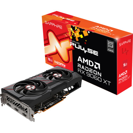 Tarjeta gráfica Sapphire Radeon RX 9060 XT Pulse 16GB OC (negro rojo, 1x Display Port, 2x HDMI)