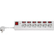 Regleta Goobay de 6 vías con interruptor (blanca, cable 1,5 metros)