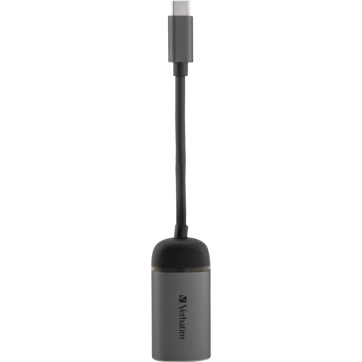 Adaptador Verbatim USB 3.2 gen 1, USB-C > RJ-45 (negro plateado, 10 cm, LAN gigabit 10 100 1000 mbit s)