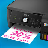Epson Ecotank ET-2870 Impresora Multifunción Wi-Fi A4 con Tanque de Tinta Impresora de Inyección de Tinta Todo en Uno (Negro, Escanear, Copiar, Incluye hasta 3 años de tinta)