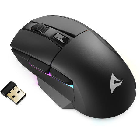 Ratón para juegos Sharkoon Skiller sgm50w (negro, 400 - 6400 dpi, LED rgb)