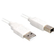 Cable USB 2.0 Sharkoon, USB-A > USB-B (blanco, 0,5 metros)