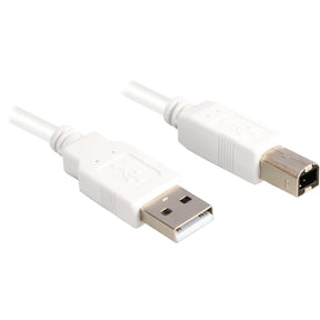 Cable USB 2.0 Sharkoon, USB-A > USB-B (blanco, 0,5 metros)