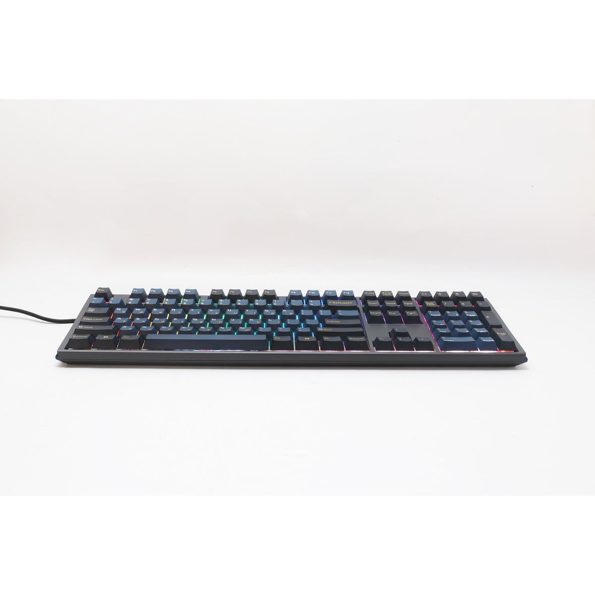 Ducky one 3 pro, teclado para juegos (negro, diseño estadounidense, azul cherry mx2a, led rgb, pbt de doble disparo, mecánica quack, intercambio en caliente)