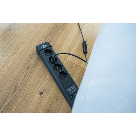 Brennerstuhl regleta premium-line 60.000a con protección contra sobretensiones 4 vías negro 1,8m h05vv-f 3g1.5