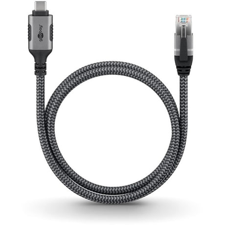 Adaptador de red Goobay USB-C 3.2 gen1 a RJ-45 (negro plateado, 2 metros)
