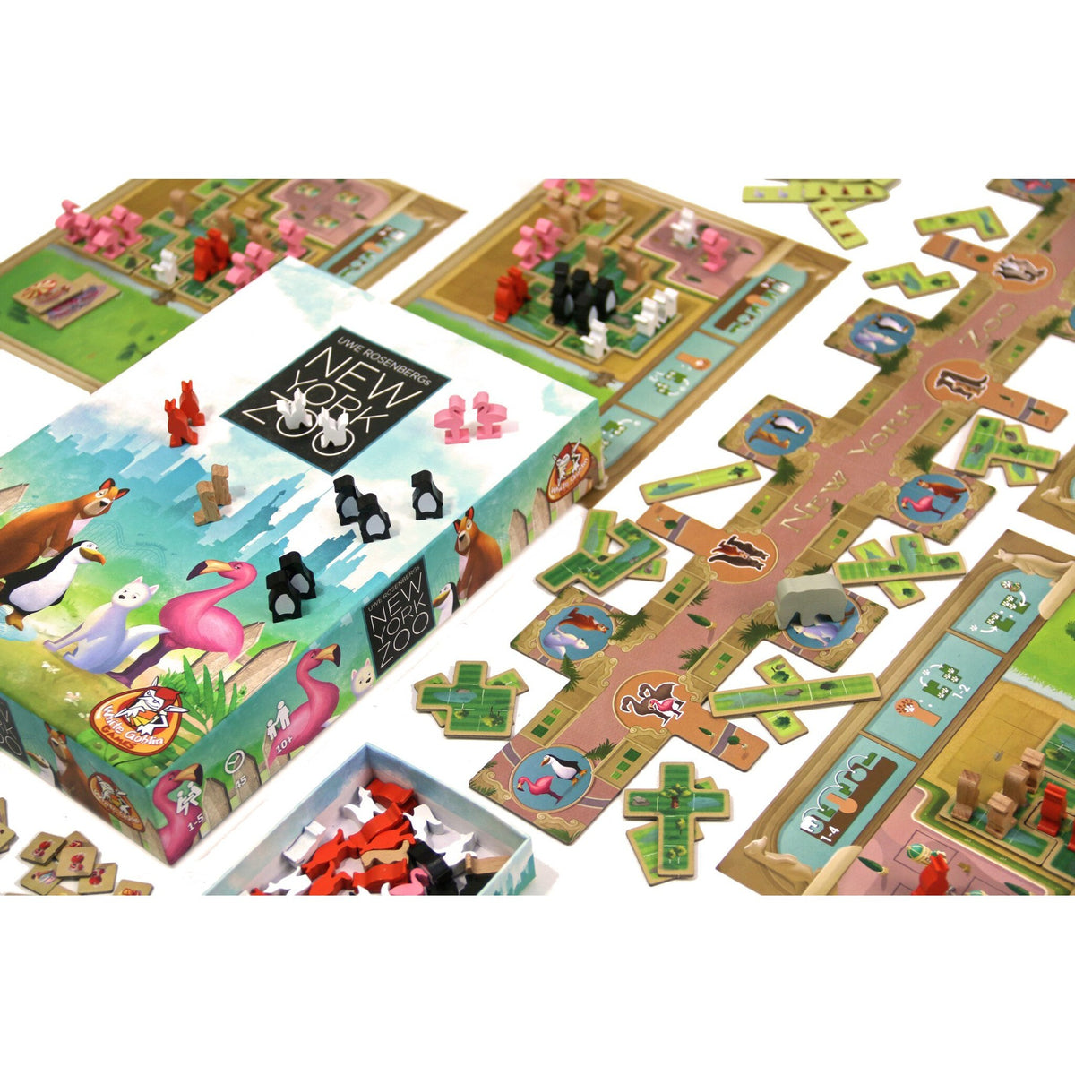Juego de mesa White Goblin Games New York Zoo (holandés, 1 - 5 jugadores, 30 minutos, a partir de 10 años)