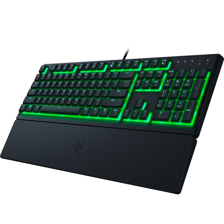 Razer Ornata V3 x Teclado para juegos RGB de perfil bajo (negro, diseño de EE. UU. (QWERTY), membrana, 100%)