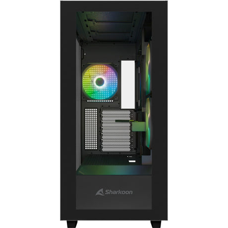 Carcasa midi tower Sharkoon rebel c60 rgb (negro | 2x usb-a | 1x usb-c | rgb | vidrio templado)