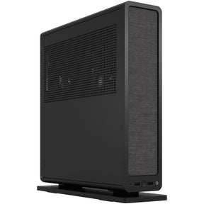 Carcasa minitorre negra con diseño fractal (negro | 2x USB-A | 1x USB-C)