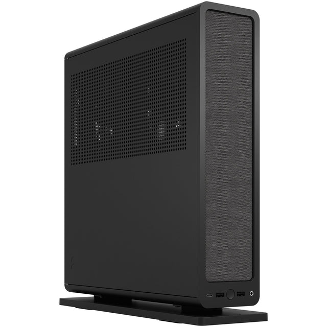 Carcasa minitorre negra con diseño fractal (negro | 2x USB-A | 1x USB-C)