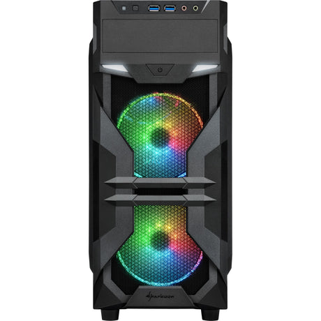 Carcasa de torre midi Sharkoon vg7-w rgb (negro | 2x usb-a | rgb | ventana)