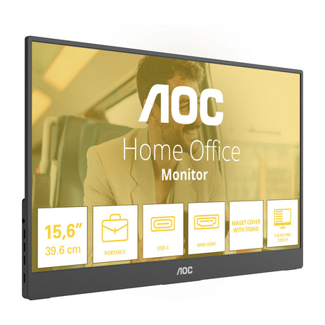 Monitor Aoc 16t20e2 15.6 (negro, 1x mini HDMI, 1x USB-C, audio)