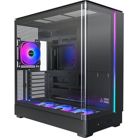 Carcasa torre midi montech king 45 pro (negro | 2x USB-A | 1x USB-C | RGB | ventana)