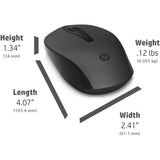 Ratón inalámbrico hp 150 (gris oscuro negro, 1600 ppp)