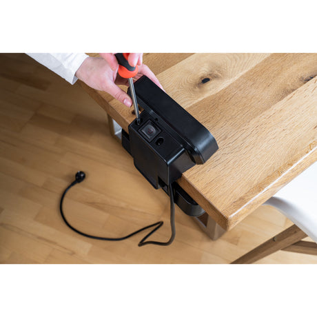 Brennerstuhl ®estilo regleta dúplex con interruptor y USB-C (regleta con suministro de energía USB-C para carga rápida, 1x USB-C y 1x USB-A, 10x enchufes, cable de 2m)