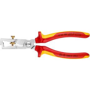 Alicate pelador Knipex strix 13 66 180 vde (rojo amarillo, longitud 180 mm, con tornillo moleteado)
