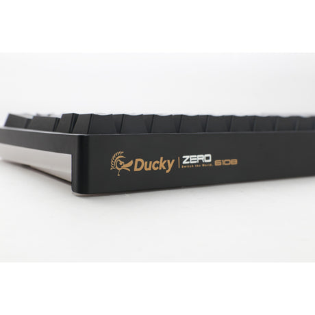 Teclado mecánico para juegos Ducky zero 6108 classic black rgb (negro, diseño estadounidense (qwerty), cherry mx2a blue, 100%, leds rgb, pbt de doble disparo, intercambio en caliente, 2,4 ghz | bluetooth | usb-c)