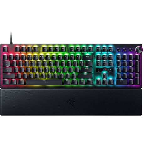 Teclado mecánico para juegos Razer Huntsman V3 Pro RGB (negro, diseño estadounidense (QWERTY), óptico analógico Gen 2, 100%, PBT de doble disparo)