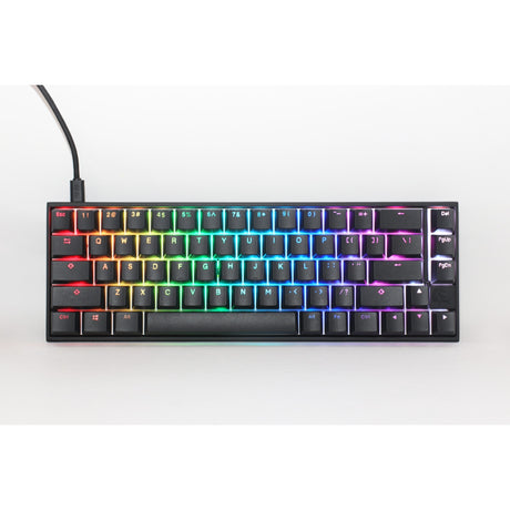 Teclado mecánico ducky mecha pro sf rgb (negro, diseño estadounidense (qwerty), cherry mx speed silver, 65%, leds rgb, pbt de doble disparo)