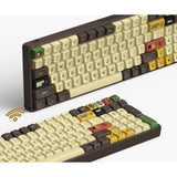 Teclado mecánico inalámbrico Iqunix f97 happy ape (marrón, diseño estadounidense (qwerty), marrón gateron, 96%, leds rgb, intercambiable en caliente, pbt, 2,4 ghz | bluetooth 5.1 | usb-c)