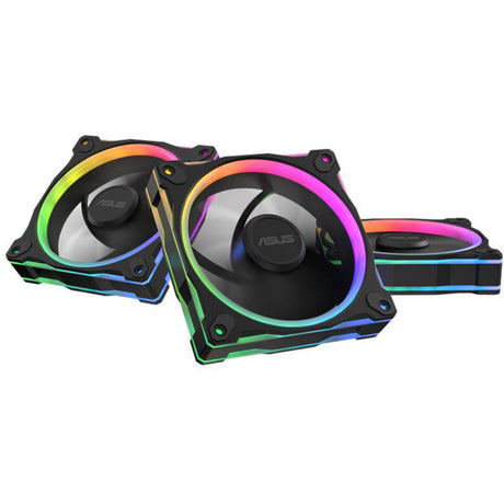 Ventilador asus prime mr120 argb - paquete triple de ventiladores de caja (negro, 3 piezas, 120 x 120 x 28 mm, 3 piezas)