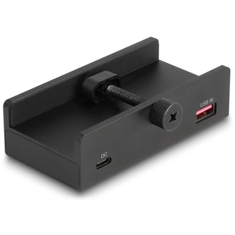 Delock Concentrador USB externo de 3 puertos con tornillo de bloqueo (negro)