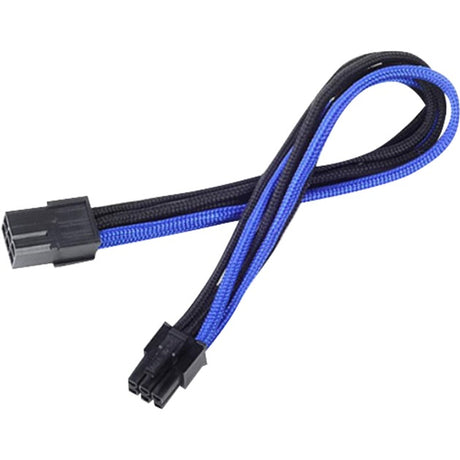 Cable de extensión PCIe Silverstone de 6 pines (negro azul, 25 centímetros, pp07-ide6ba, venta minorista lite)