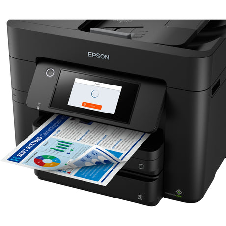 Impresora de inyección de tinta multifunción Epson Workforce Pro wf-4830dtwf con función de fax (negra)