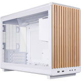 Carcasa midi tower Lian li a3-matx blanca (edición madera) (color madera blanca | 2x USB-A | 1x USB-C | vidrio templado)