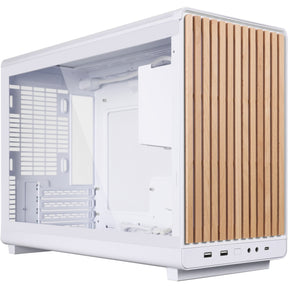 Carcasa midi tower Lian li a3-matx blanca (edición madera) (color madera blanca | 2x USB-A | 1x USB-C | vidrio templado)