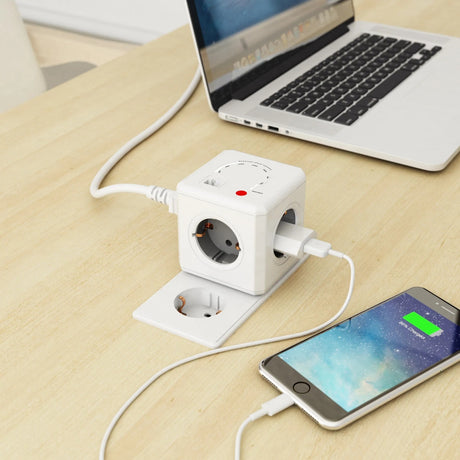 Allocacoc powercube ampliado | wifi | regleta regleta (blanco gris, Bélgica | Francia)