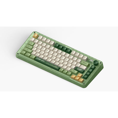 Teclado mecánico inalámbrico para acampar Iqunix zx75 (verde, diseño estadounidense (qwerty), azul cherry mx, 75%, leds rgb, intercambiable en caliente, pbt de doble disparo, 2,4 ghz | bluetooth 5.1 | usb-c)