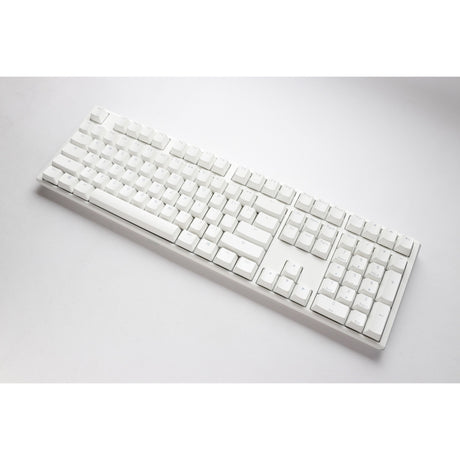 Teclado mecánico Ducky one 3 classic pure white rgb (blanco, diseño estadounidense (qwerty), cherry mx speed silver, 100%, led rgb, pbt de doble disparo, intercambiable en caliente, mecánica quack)