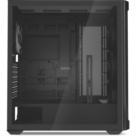 Sharkoon ak4w rgb strip midi tower carcasa (negro | 2x usb-a | 1x usb-c | rgb | vidrio templado)
