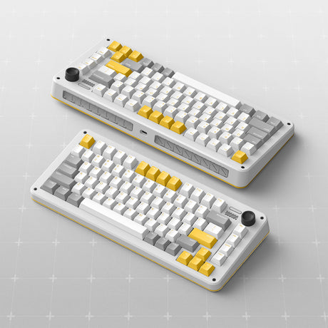Teclado mecánico inalámbrico Ty iqunix zx75 gravi wave (gris, diseño estadounidense (qwer), rojo gateron, 75%, leds rgb, intercambiables en caliente, pbt de doble disparo, 2,4 ghz | bluetooth 5.1 | usb-c)