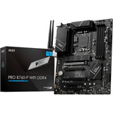 Placa base MSI Pro B760-P WiFi DDR4 Socket 1700 (RAID, 2,5 GB-LAN, WiFi, BT, Sonido, ATX)