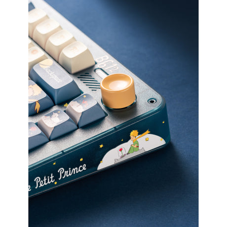 Teclado mecánico inalámbrico iqunix zx75 sky encuentro (azul, diseño estadounidense (qwerty), principito iqunix, 75%, leds rgb, intercambiable en caliente, pbt de doble disparo, 2,4 ghz | bluetooth 5.1 | usb-c)