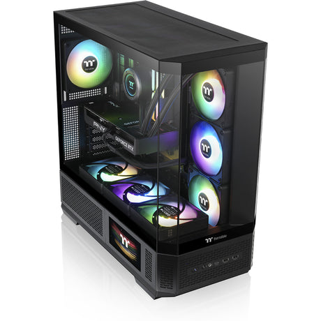 Carcasa de torre midi Thermaltake view 370 tg argb (negro | 2x usb-a | 1x usb-c | rgb | vidrio templado)