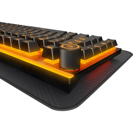 ¡Tranquilizarse! Teclado mecánico para juegos rgb lineal silencioso con montaje ligero (negro, diseño estadounidense (qwerty), lineal silencioso, 100%, argb, teclas de doble disparo pbt)