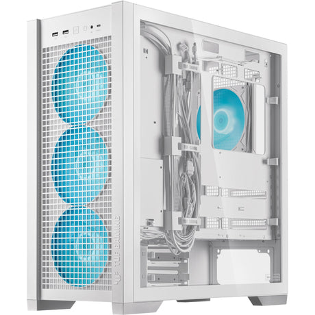 Carcasa torre midi asus tuf gaming gt302 argb (blanco | 2x usb-a | 1x usb-c | rgb | vidrio templado)