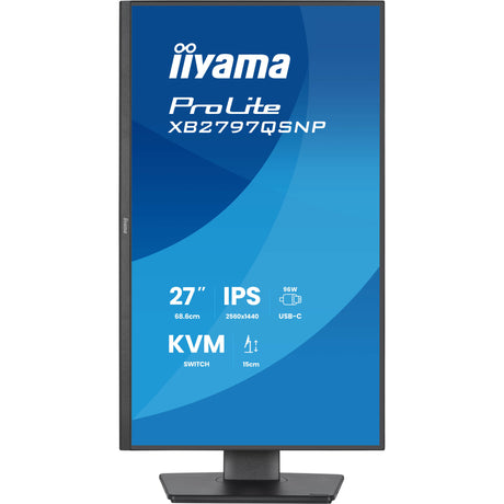 Monitor Iiyama prolite xb2797qsnp-b1 27 (negro, HDMI, display port, 2x USB-A, 2x USB-C, RJ-45)