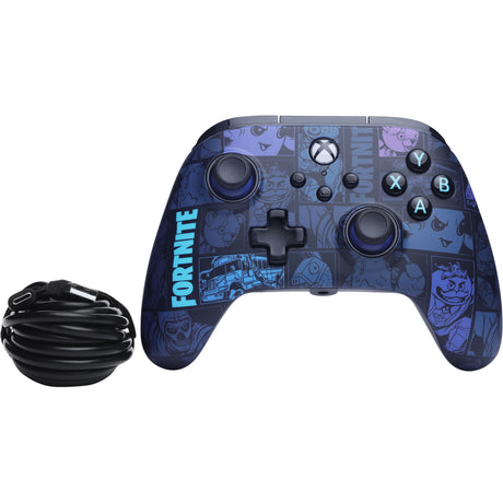 Mando powera Advantage con cable para xbox series x|s - fortnite: Victory Royale (azul oscuro, xbox series x|s, xbox one, PC)