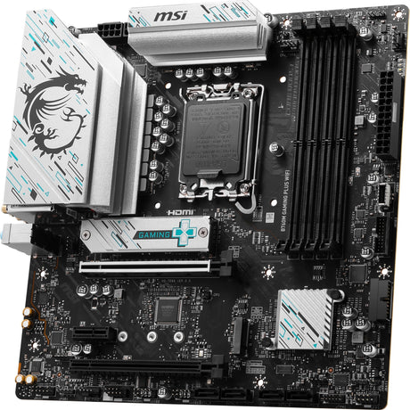 Placa base MSI B760M Gaming Plus WiFi Socket 1700 (negro plateado, RAID, 2,5 GB LAN, Wi-Fi 6e, BT, Sonido, µATX)