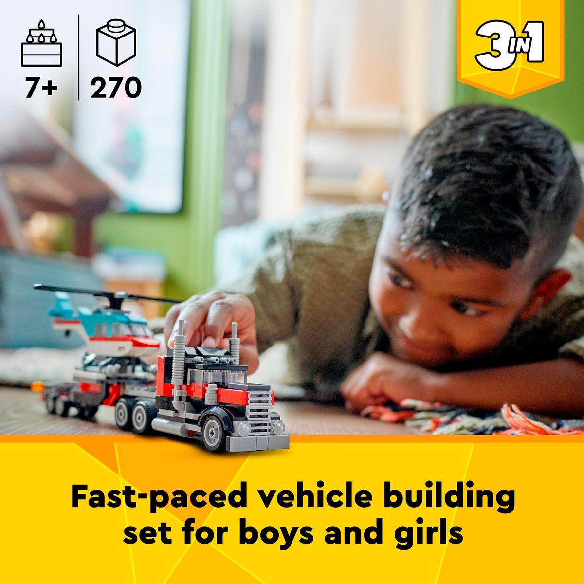 Camión Lego Creator 3 en 1 con helicóptero - 31146