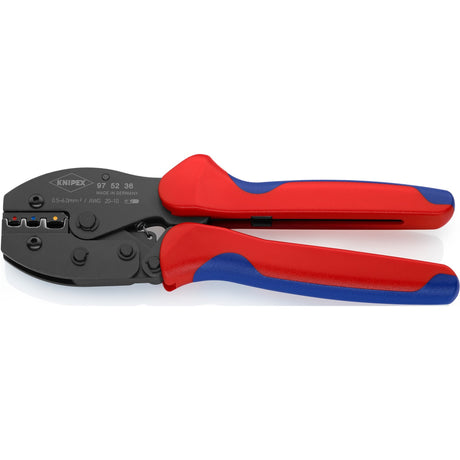 Alicates para engarzar Knipex preciforce 97 52 36 sb (rojo azul, pelar, engarzar 0,5 - 6,0 mm²)