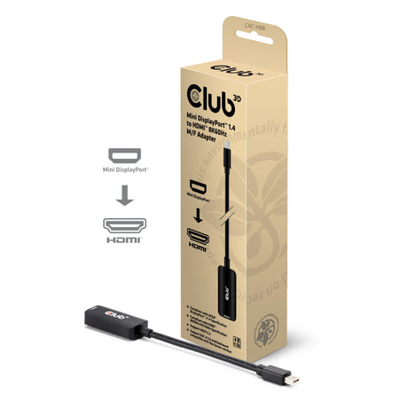 Adaptador Club 3D Mini Displayport 1.4 a HDMI 8K60Hz M-F (negro)