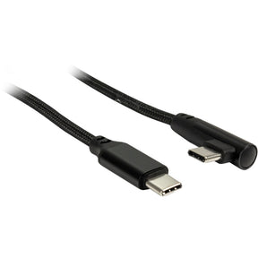 Cable Inter-tech USB-C a USB-C 90° (negro, 1 metro)