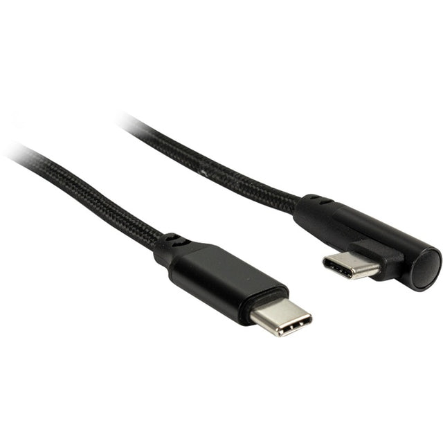 Cable Inter-tech USB-C a USB-C 90° (negro, 1 metro)