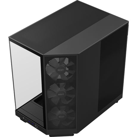 Carcasa midi tower nzxt h6 flow rgb (negro | 2x usb-a | 1x usb-c | rgb | vidrio templado)